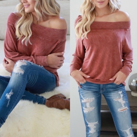 🆕HP!💋LAST❗️Marsala Vintage-Wash Top - Picture 2 of 3